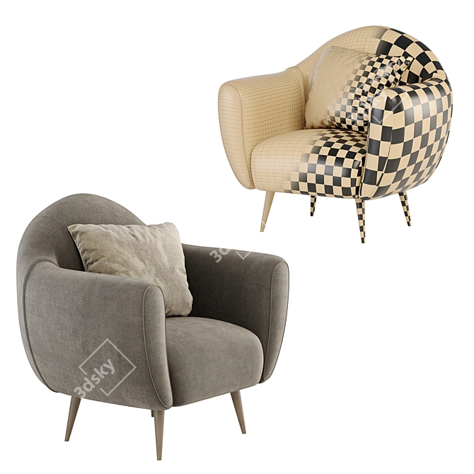 3D Lounge Chair: Stylish & Versatile 3D model image 3