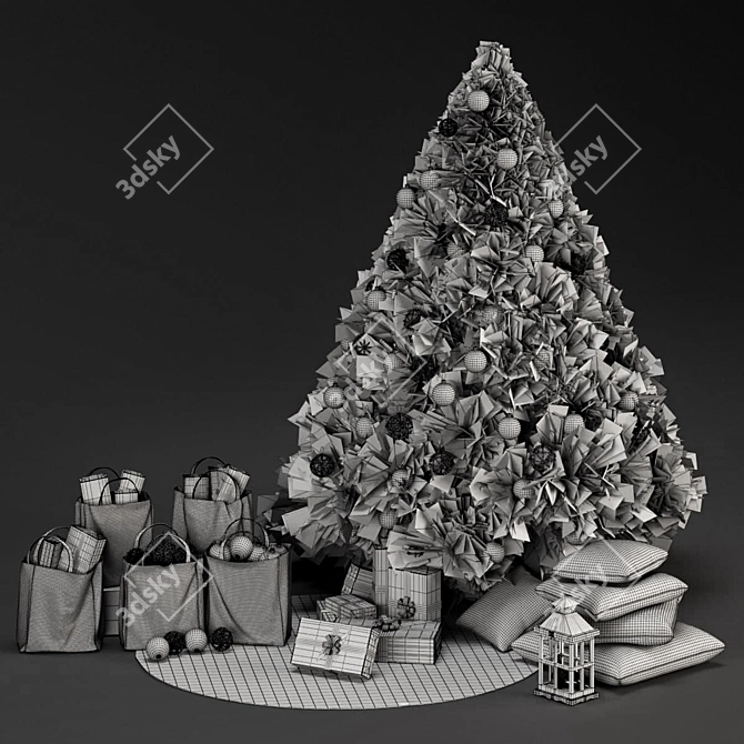 Festive Holiday Ornament Set 3D model image 5