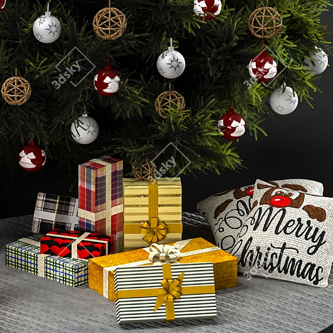 Festive Holiday Ornament Set 3D model image 8