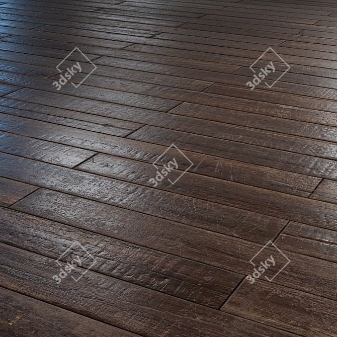 Vintage Wood Parquet - PBR Textures 3D model image 1