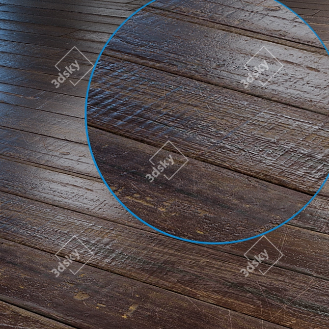 Vintage Wood Parquet - PBR Textures 3D model image 2