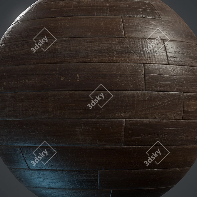 Vintage Wood Parquet - PBR Textures 3D model image 3