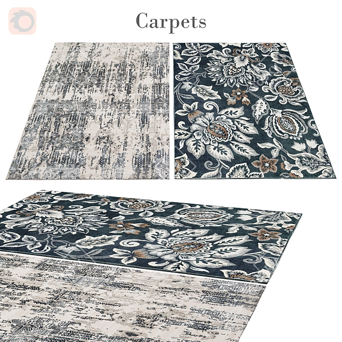 Elegant Poly Rug: 3,888 Colors & 4,004 Vets 3D model image 1