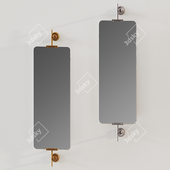 Gilded Orwell Industrial Mirror 3D model image 1