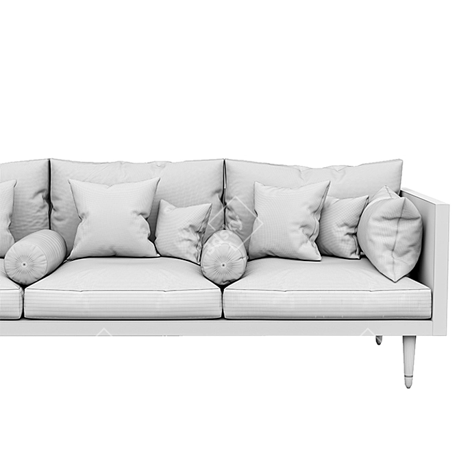 Modern Exposed Wood Sofa: 3-Seat Traditional Comfort 3D model image 4