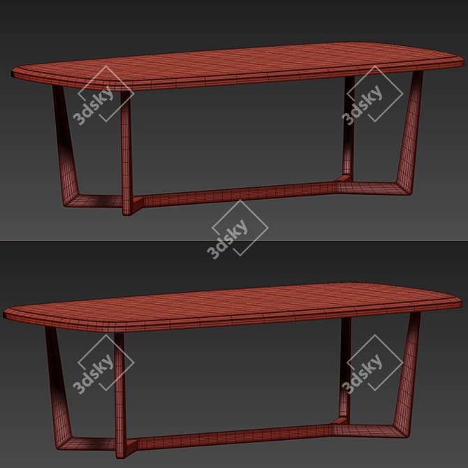  Stylish Chip Strip Dining Set 3D model image 5