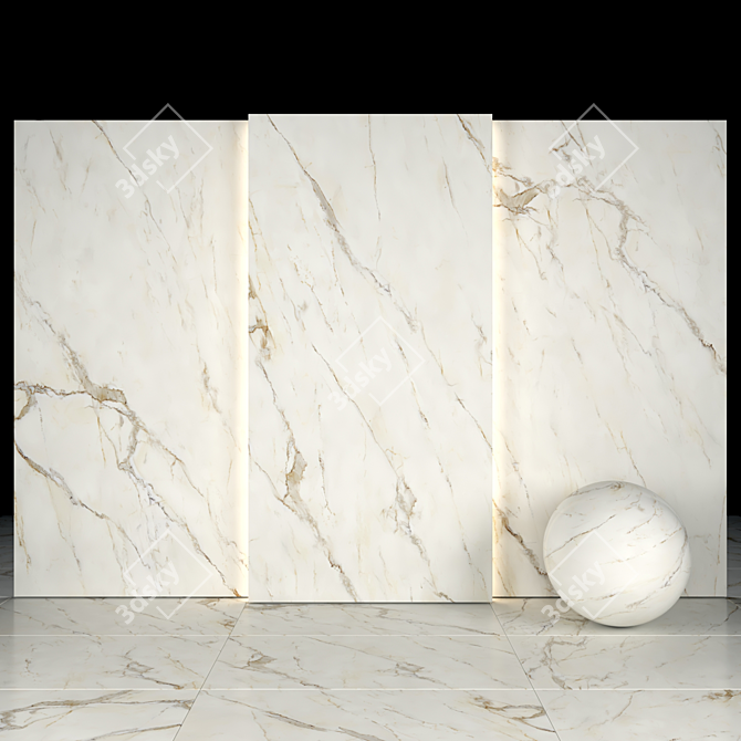  Calacatta Oro Marble Tiles 3D model image 2