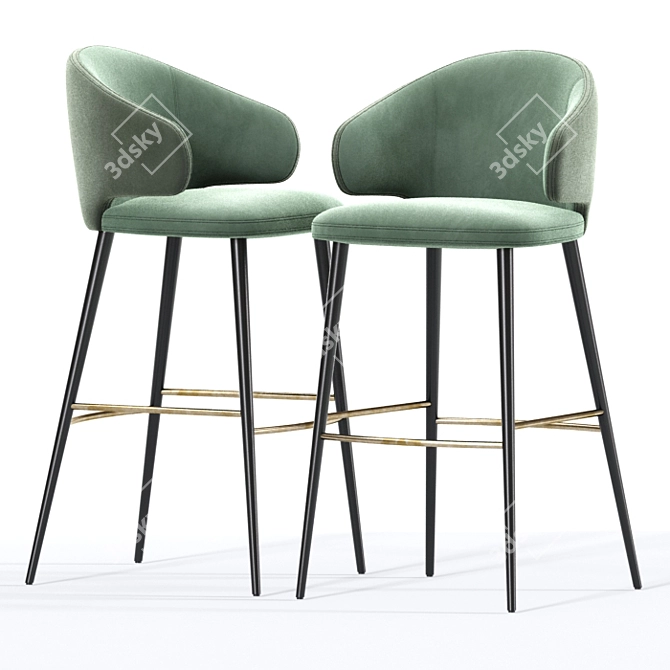 Modern Carlton Bar Stool Set 3D model image 2