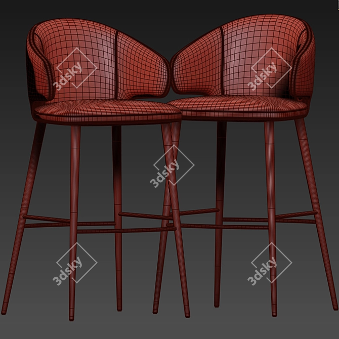 Modern Carlton Bar Stool Set 3D model image 4