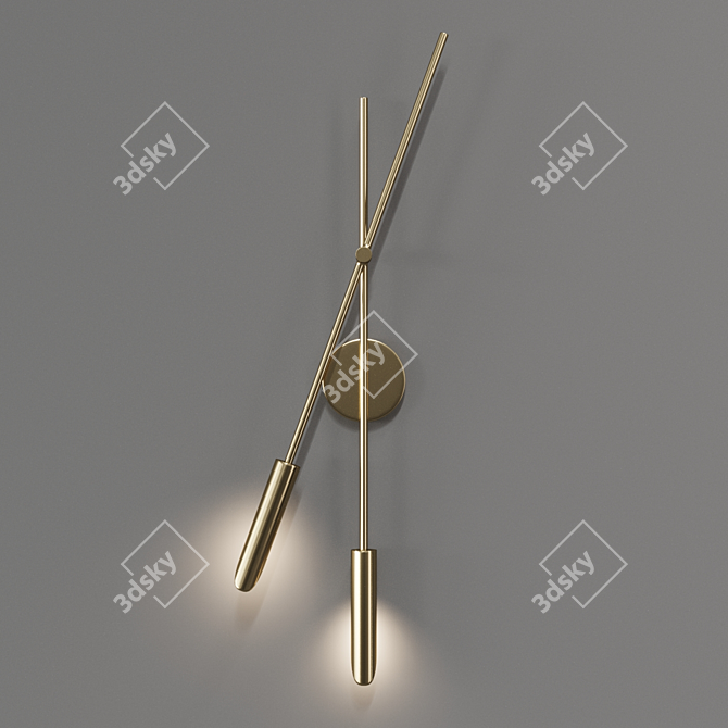 Stylish CB2 Cloven Brass Sconce 3D model image 3