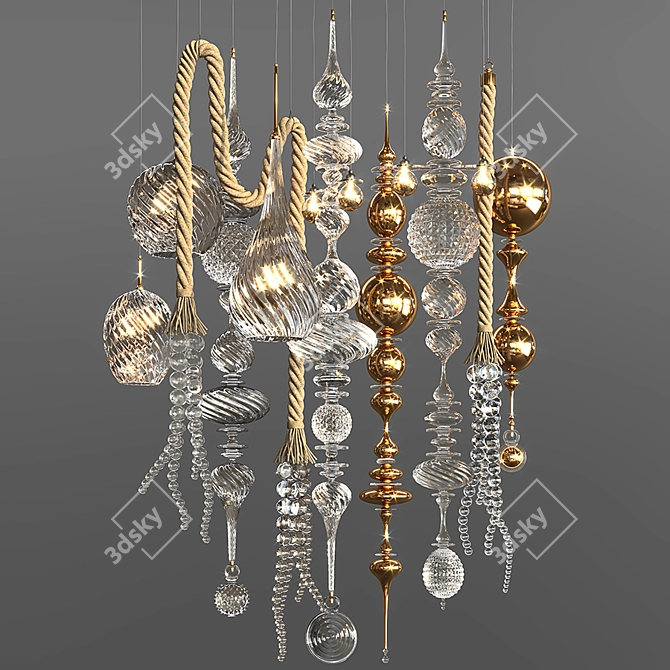 Artful Glow Pendant Lights 3D model image 1