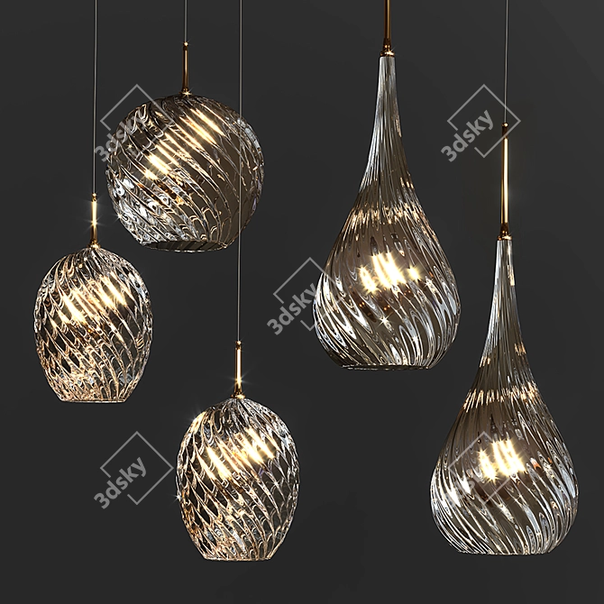 Artful Glow Pendant Lights 3D model image 3