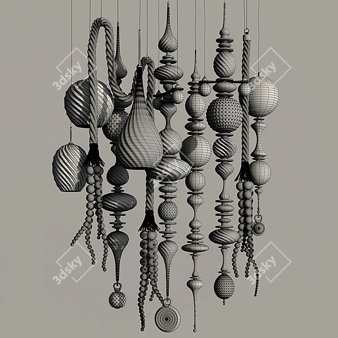 Artful Glow Pendant Lights 3D model image 4