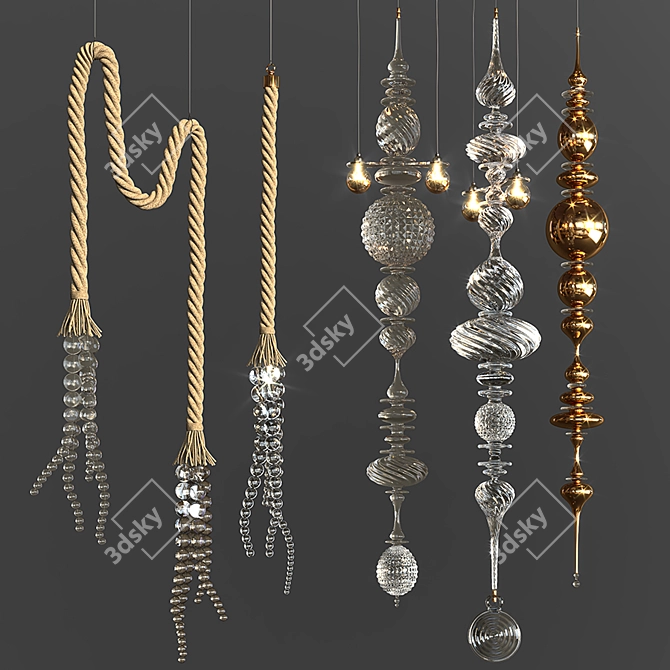 Artful Glow Pendant Lights 3D model image 5