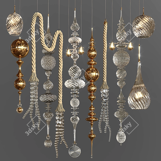 Artful Glow Pendant Lights 3D model image 10