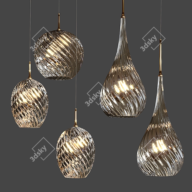 Artful Glow Pendant Lights 3D model image 11