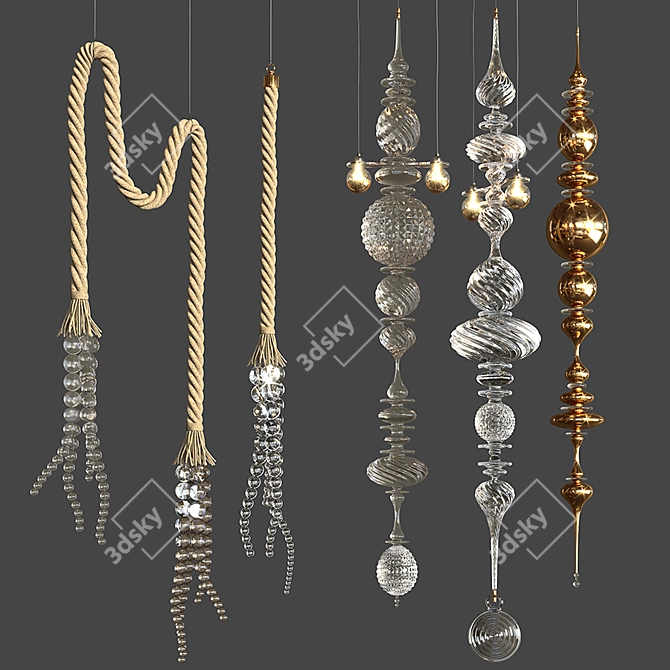 Artful Glow Pendant Lights 3D model image 12