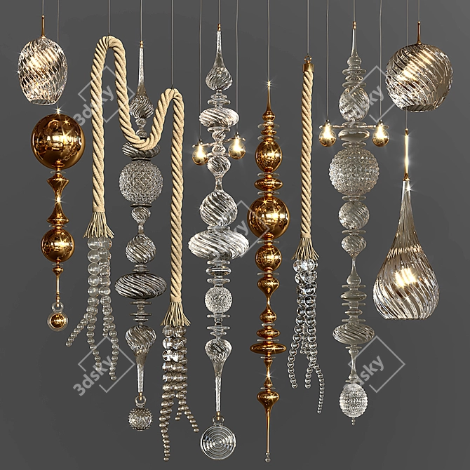 Artful Glow Pendant Lights 3D model image 15