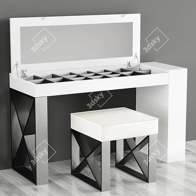 Elegant Dressing Table Set 3D model image 1