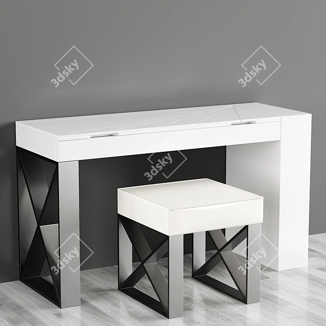 Elegant Dressing Table Set 3D model image 2