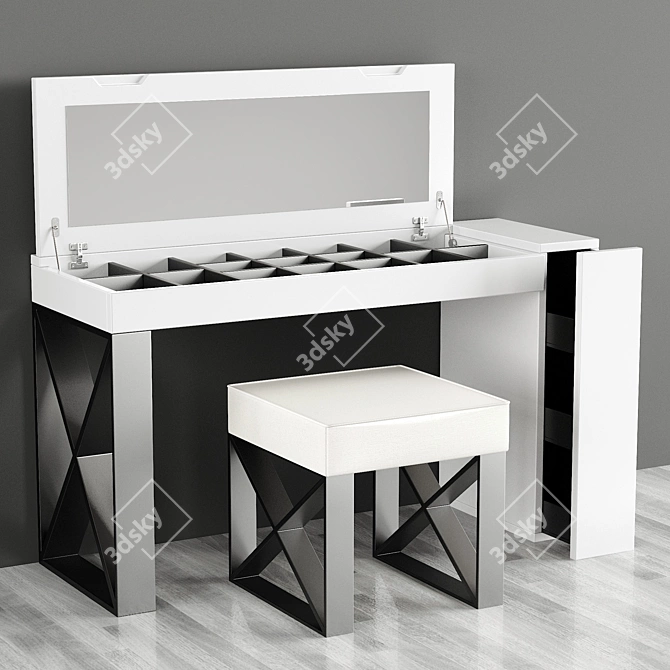 Elegant Dressing Table Set 3D model image 4