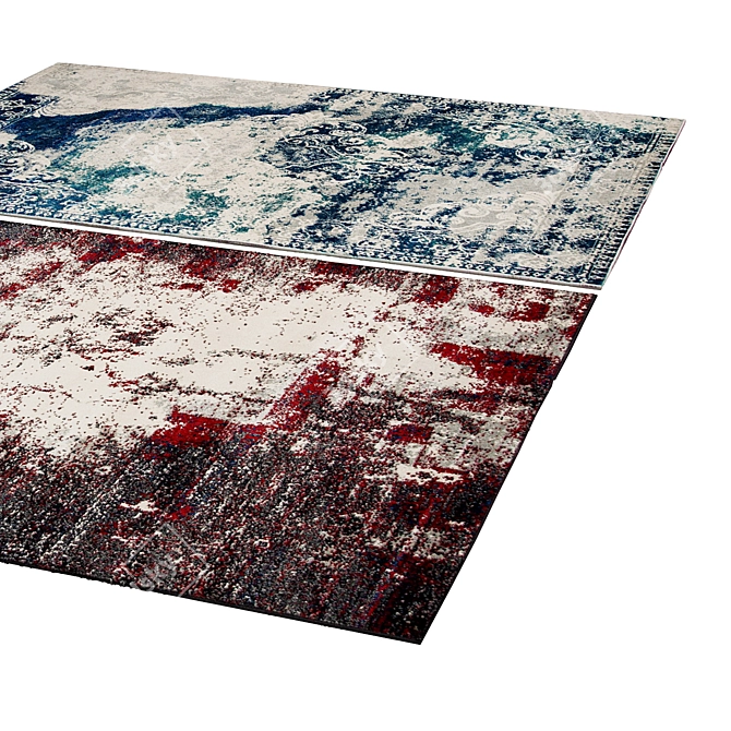 Modern Polys and Vets Rug 3D model image 2