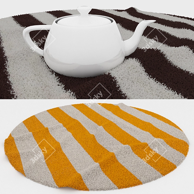 Round Carpets Set - Variety of Textures for Close and Distant Shots 3D model image 3