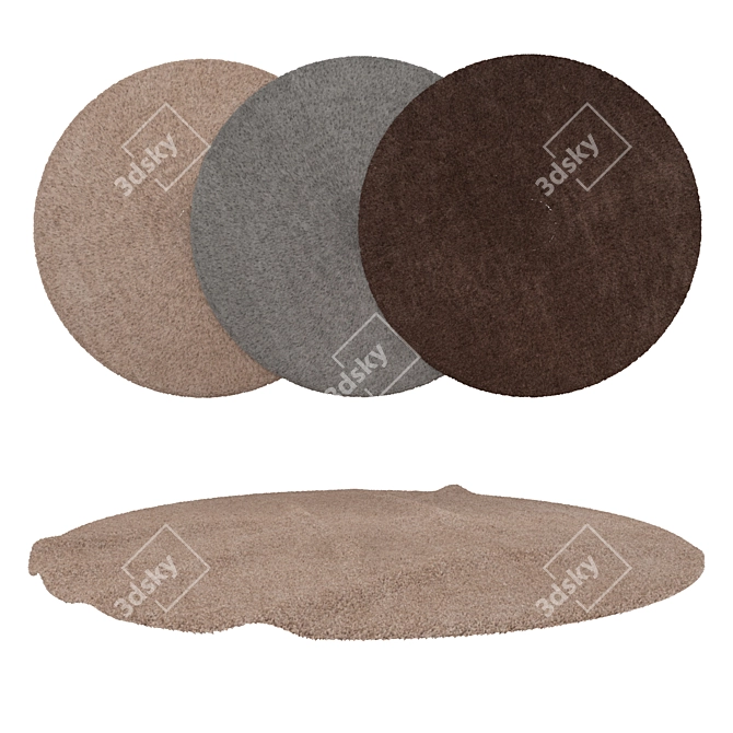 Round Carpets Set - Versatile 6-Piece Rug Collection 3D model image 1