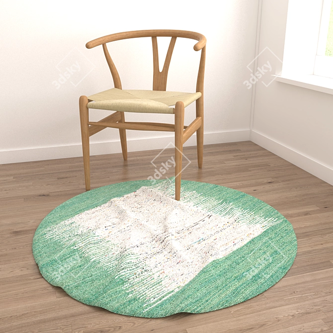 Round Carpet Set: Complete 6pc Collection 3D model image 4