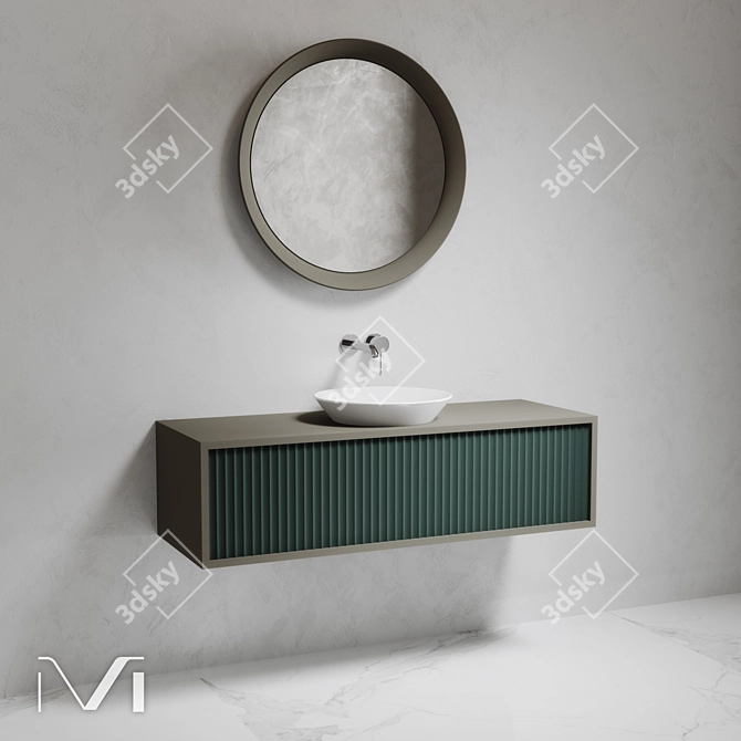 Ultra-modern Console Sink by VIVOMOBILI 3D model image 1