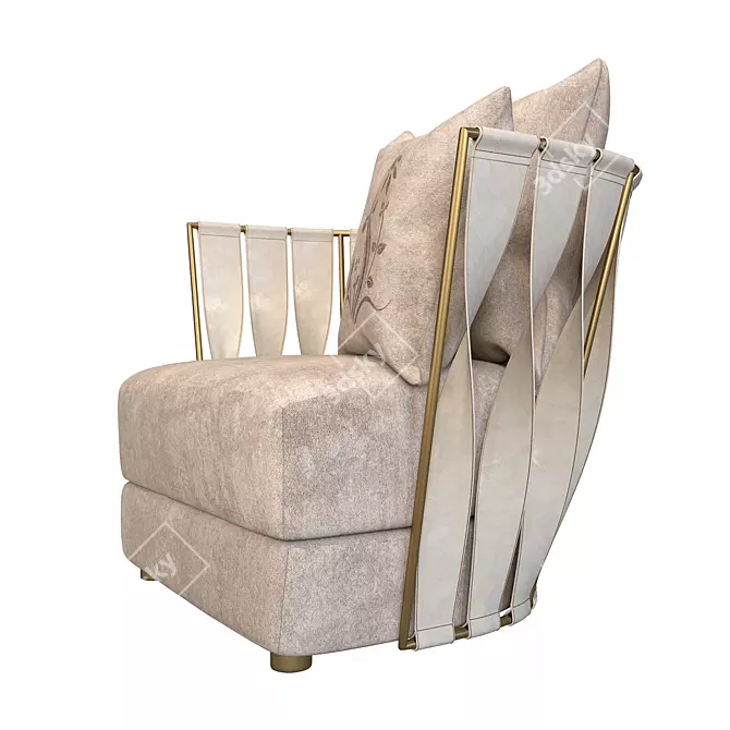 Elegant Diotti Armchair: Modern and Comfortable 3D model image 2