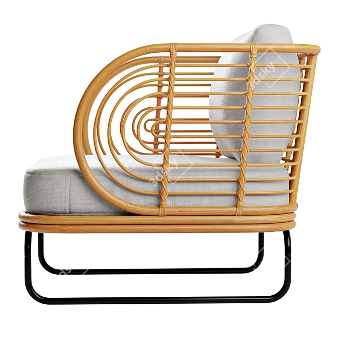 Modern Rattan Chair 3D model image 2