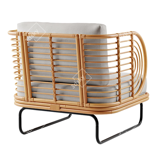 Modern Rattan Chair 3D model image 3