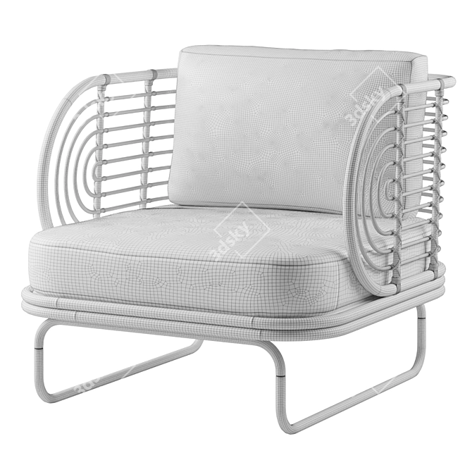 Modern Rattan Chair 3D model image 5