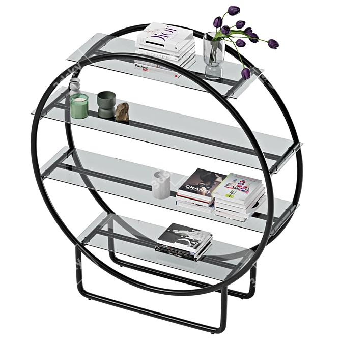 Selene Circle Shelf: Stylish and Practical 3D model image 3