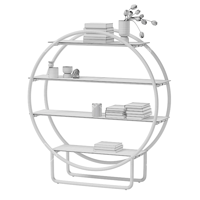 Selene Circle Shelf: Stylish and Practical 3D model image 5