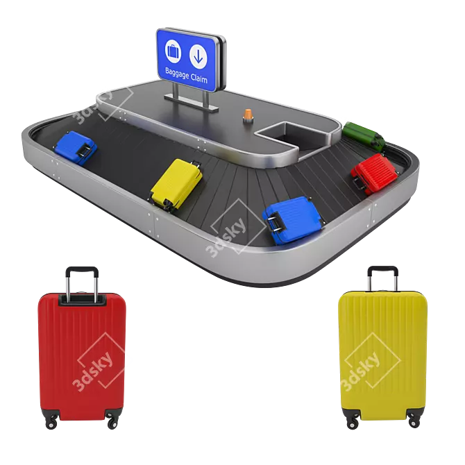 Travel Easy: Airport Baggage Claim 3D model image 1