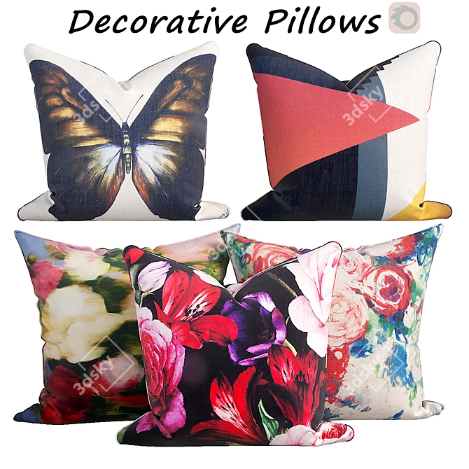 Luxury Decorative Pillow Set 3D model image 1