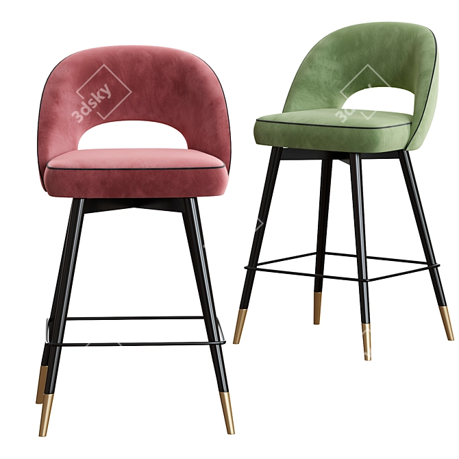 Elegant Eichholtz Cliff Bar Stool 3D model image 2