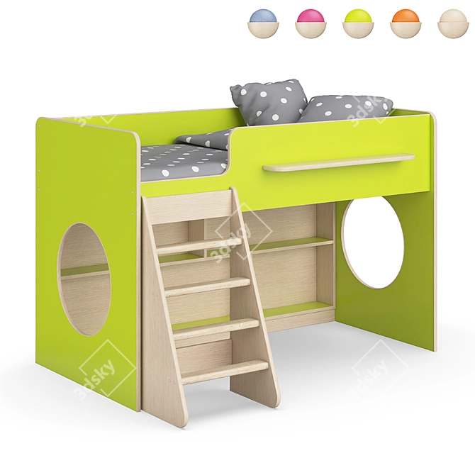 Legenda Kids Modular Bed & Stairs 3D model image 6