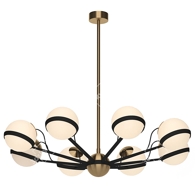 Elegant Brass-Finished Chandelier 3D model image 1