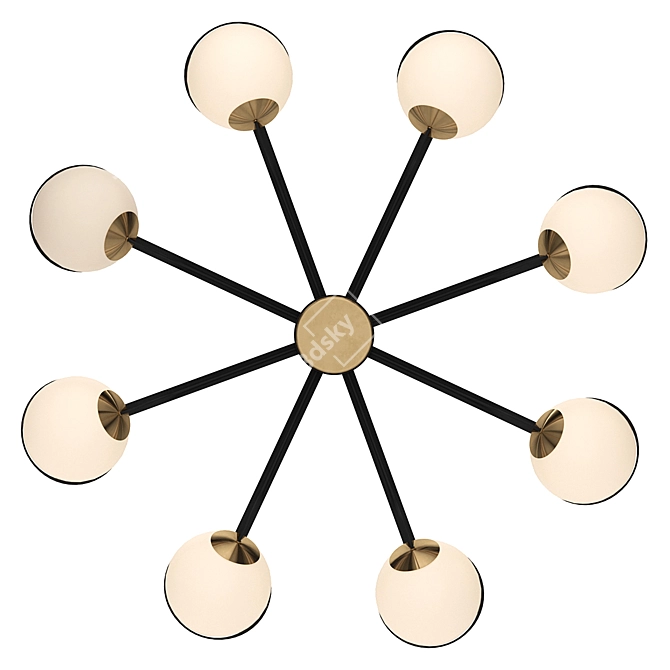 Elegant Brass-Finished Chandelier 3D model image 2