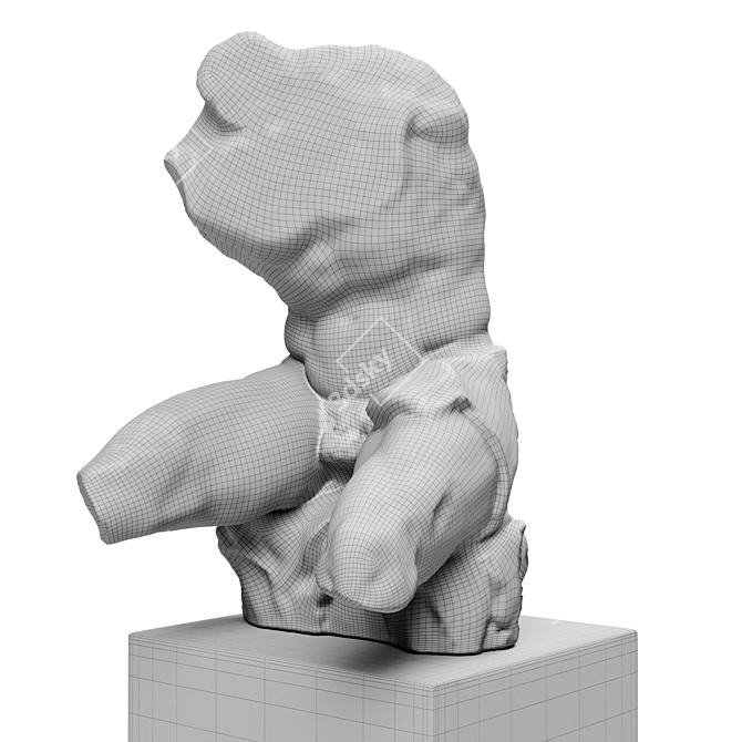 Bronze Belvedere Torso Sculpture 3D model image 4