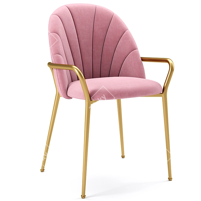 Stylish Sylvia Velvet Dining Chair 3D model image 1