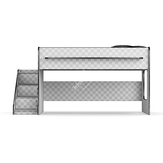 Legenda K23 Kids Modular Loft Bed 3D model image 4