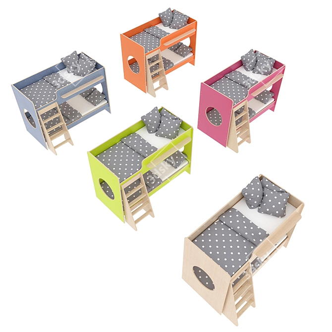 Modern Modular Kids Bed Set 3D model image 3