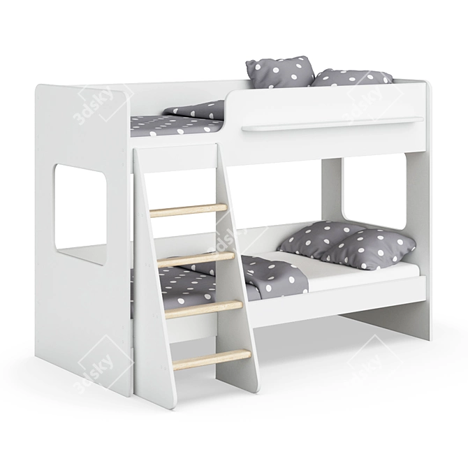 Legenda White Modular Kids Bed 3D model image 1