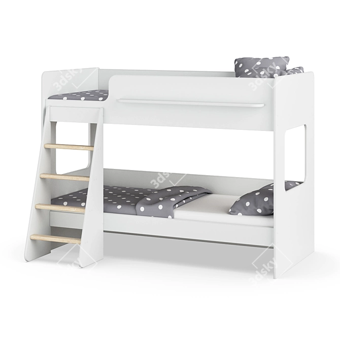 Legenda White Modular Kids Bed 3D model image 2