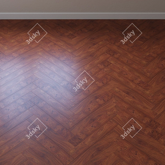 Brazilian Cherry Rustic Finish Parquet 3D model image 2