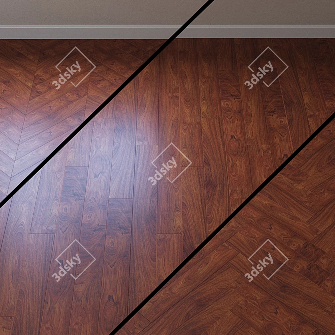 Brazilian Cherry Rustic Finish Parquet 3D model image 5